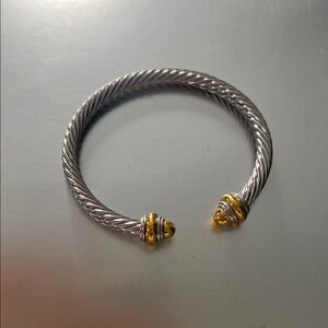 David Yurman Silver and Gold Cable Bracelet